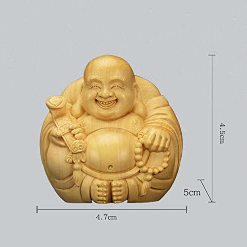 Amazon｜仏像 七福神 布袋様 置物 高級天然ツゲ木彫り◇商売繁盛・無病