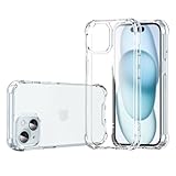 DEREAFF Case for iPhone 15 Plus (6.7-Inch), Clear 15 Plus Case Hard PC Back & Soft TPU Shockproof Anti-Scratch Phone Bumper Cover for iPhone 15 Plus - Clear