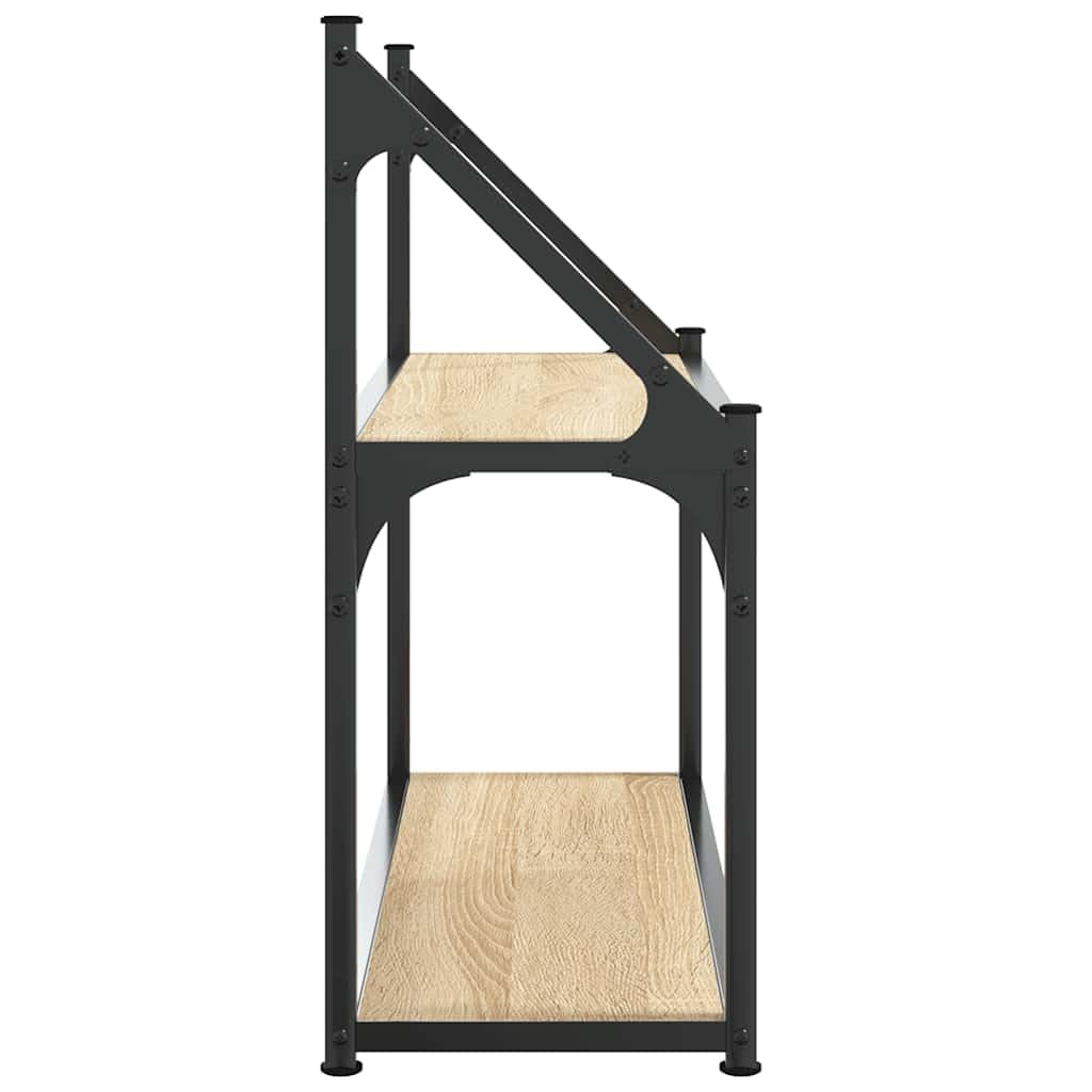 Estantería de pared de roble Sonoma de 2 niveles, 60 x 21 x 51 cm, flotante con sistema de estantería estable, estante de pared versátil para salón, dormitorio, cocina y oficina