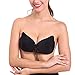 Stick on Bra, Women's Invisible Strapless Plunge Self Adhesive Bras, Reusable Magic Bra (DDD, Black)