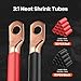 CMRVBNQ 4 Gauge Battery Cable CCA Wire Kit, 25ft Each Red & Black with 15 Terminals & 20 Heat Shrink Tubes Low Voltage Primary Automotive Power & Ground Cable for Car Audio Amp Subwoofer RV Wiring