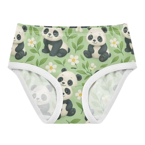 Joisal Toddler Girls Underwear 2t Cotton Girl Panties Cute Durable Briefs Kids Undies Cute Cartoon Pandas Green
