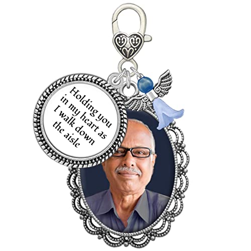 Something Blue Wedding Bouquet Charm with DIY Photo Charm