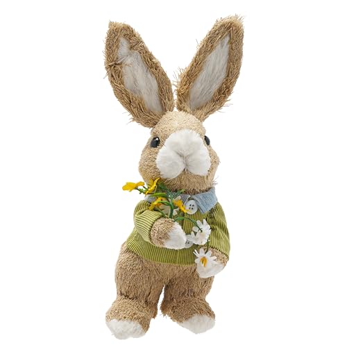Image of Eggs-traordinary Gift Co. Spring Bunny Holding Flowers