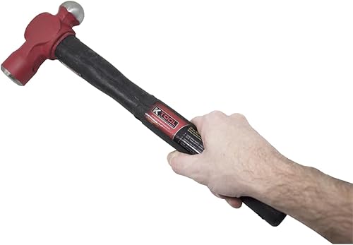 Miniatura 3 de K Tool International 71766 Martillo de bola de 32 onzas con mango de 14 pulgadas para garajes, talleres de reparación y bricolaje, caja de inducción