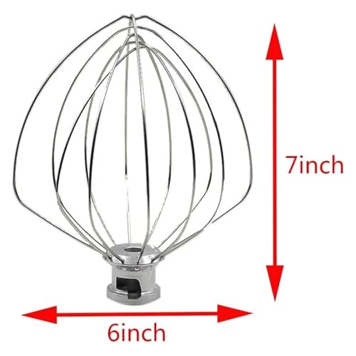 Batidor de 6 alambres compatible con Kitchenaid de 6 cuartos KN256WW 4