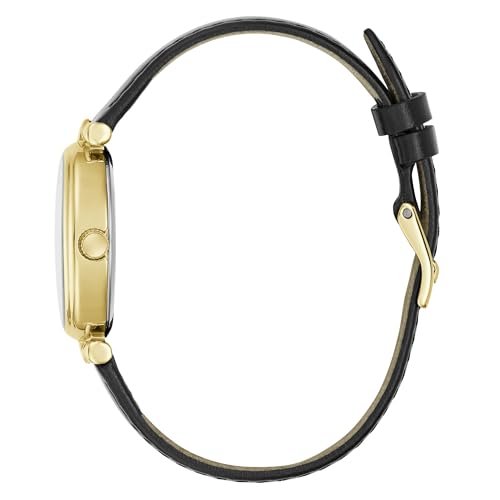 Montre Guess Ruby acier inoxydable de 24 mm avec bracelet en cuir véritable - 3