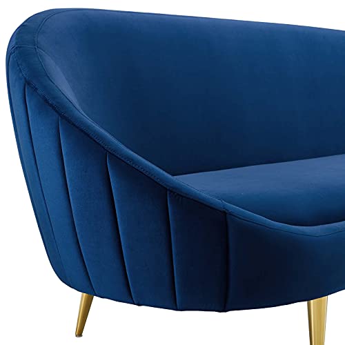 Modway Sublime Channel Tufted Curve Back Performance Velvet Sofa In Navy #TOP2
