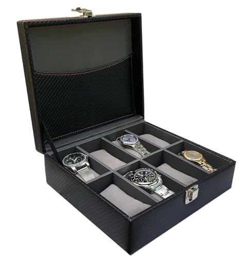Image of Luxury Watch Box in Leatherette and Suede (Flamingos)
