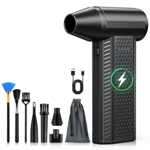 Compressed Air Duster kit-Blower-pc Duster Electric-130000RPM- Replace Compressed air can-Keyboard...