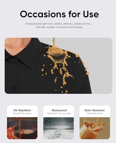 siliteelon Button Down Shirts for Women Stain Shield Long Sleeve Dress Shirts Wrinkle-Free Collared Work Office Blouses2