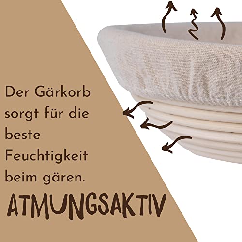Gärkörbchen riijk mit Teigschaber Gärkorb aus Peddigrohr