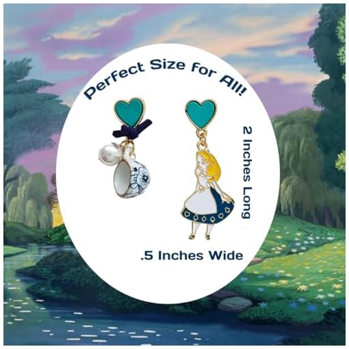 Alice in Wonderland mismatched style earrings - Image 3
