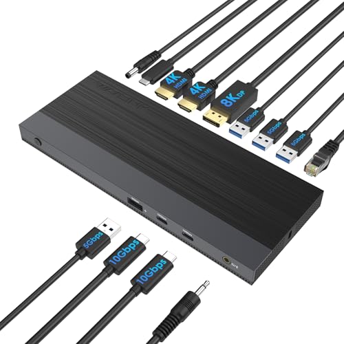 WAVLINK USB C Docking Station with 100W Charging,13-in-1 Triple