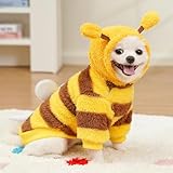 MYLLJBD Hundemantel Bienenkostüm mit Kapuzenpullover für Haustiere, Halloween-Kostüm und Kleidung für Katzen-Bienentransformation-S