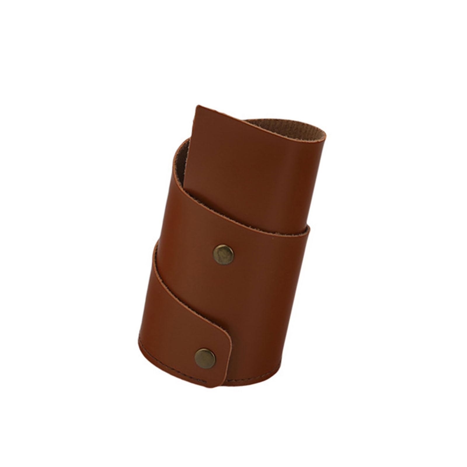 sodeber Multifunctional Desktop Pen Organizers Leather Cup Storage Container Makeup Brush Tabletop Pencil Cup Leather Desk for