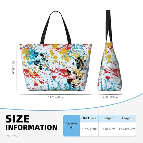 Sac de plage imprimé éclaboussures d'encre cabas femme - 5