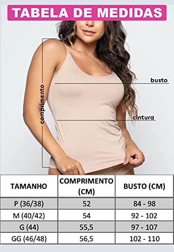 Camiseta Básica Vicbela Alça Fina Segunda Pele (GG, Bege)