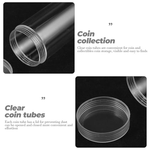 Tubos para monedas transparentes de 25 mm con plástico rígido antirrayaduras 6