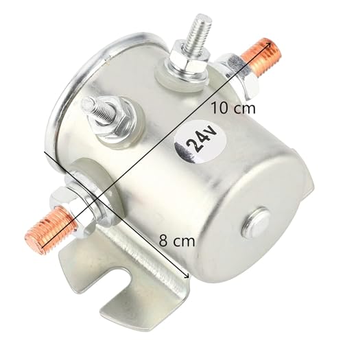 24V 200A Starterrelais aus Edelstahl - Wasserdichtes Motorstarterrelais mit Schutzfunktion, Ersatz Startermagnet für Kraftfahrzeuge, Hydraulisches Kfz-Starterrelais