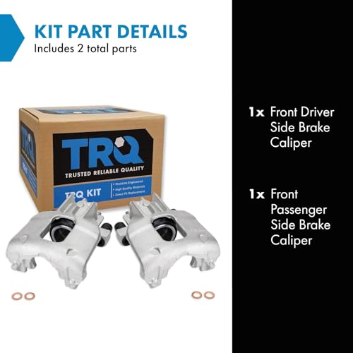 Image of TRQ Front Left and Right Brake Caliper Set Hardware Caliper Brackets Compatible with 00-01 Ford Focus, 02-03 Ford Focus 8th Vin Digit P, 02-03 Engine VIN 3, 03 Engine Z