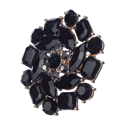 Grande bague ronde ornée de strass pour sublimer vos soirées chic