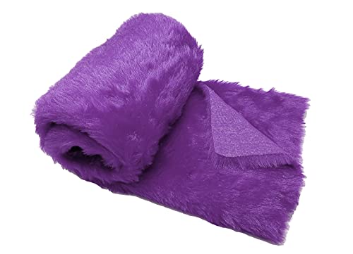 VARDHMAN PRANSUNITA Super Soft Purple Fur Cloth, Size 38" x 32", Hair Length 2 cm, Used for Dresses, Home Furnishing, Soft Toys Making, Jackets Etc