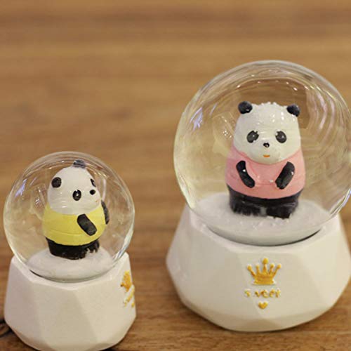 STOBOK Bola de Cristal Bola De Cristal Panda 3D Panda Estatueta Escultura para Decoração De Mesa Des