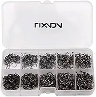Kit Anzol Chinu 10 Tamanhos 3 Ao 12 Aço Carbono c/Estojo 600un