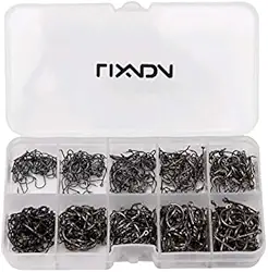 Kit Anzol Chinu 10 Tamanhos 3 Ao 12 Aço Carbono c/Estojo 600un