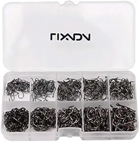 Kit Anzol Chinu 10 Tamanhos 3 Ao 12 Aço Carbono c/Estojo 600un