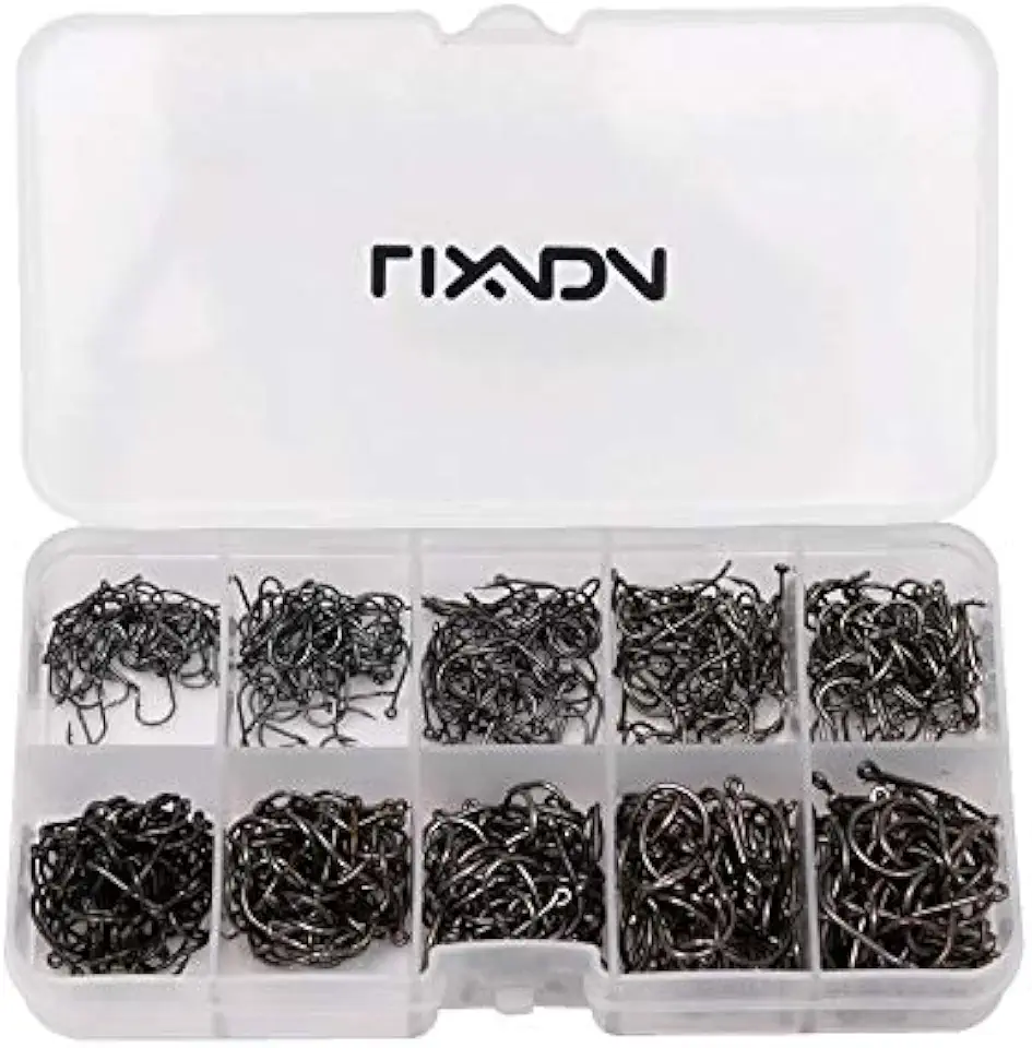 Kit Anzol Chinu 10 Tamanhos 3 Ao 12 Aço Carbono c/Estojo 600un