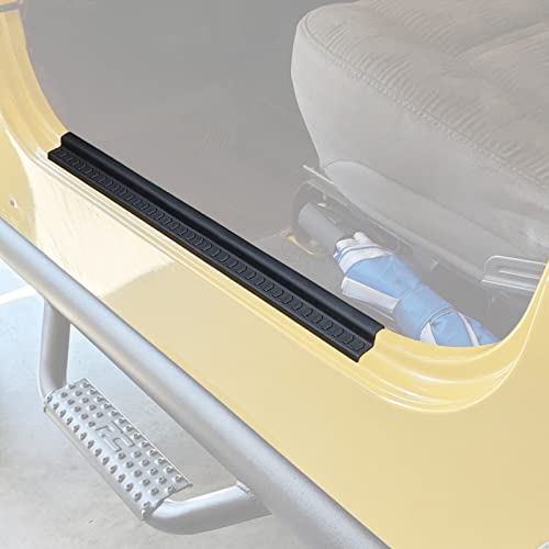 Rubber Door Sill Guards Compatible with Jeep Wrangler TJ 1997-2006 Door Entry Guard Full Coverage Interior Accessories Black Car Door Threshold Protection 2-Pack by YOCTM - Used condition - US$16.73