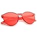 zeroUV One Piece PC Lens Rimless Ultra-Bold Colorful Mono Block Sunglasses 60mm (Red)