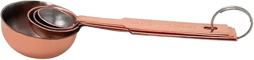 Conjunto de 8 Medidores Aço Inoxidável Para Medição Empilhável Bronze (4 Colheres Medidoras + 4 Xíca
