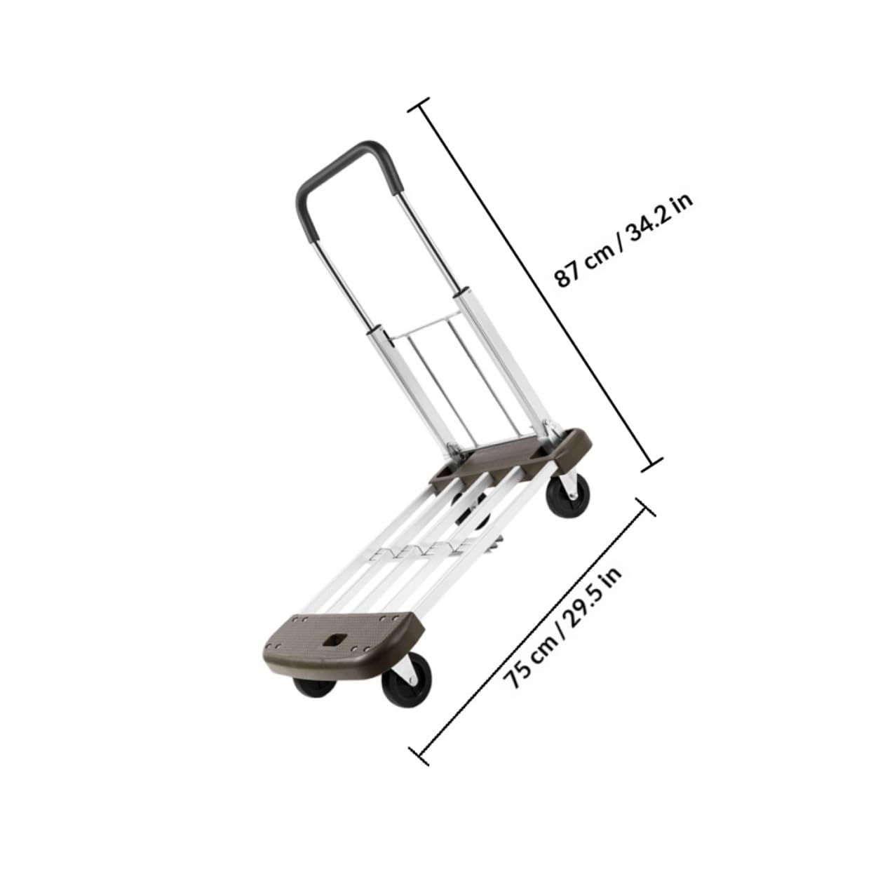 Tragbarer klappbarer Plattformwagen mit 4 leisen Rädern, kleine Sackkarre für einfachen Heimgebrauch & Materialtransport, leichter La Trolley zum Einkaufen & Umzug