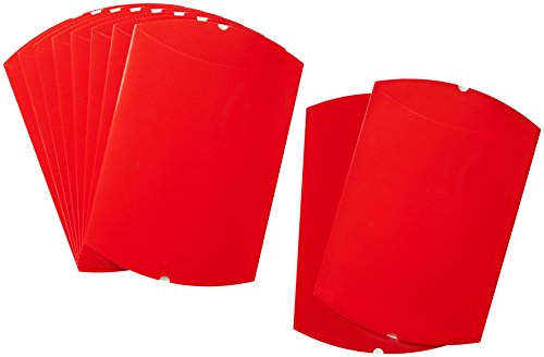 ヘイコー 箱 ギフトボックス ピロー型 AX-13 アカ 25x27x6cm 10枚