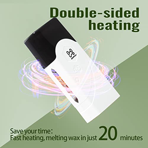 Roll On Wax Kit, Waxfans Roller For Hair Removal, Waxing For Larger Areas Of The Body,Home For Women And Men,Suitable For Sensitive Skin (White) #TOP3