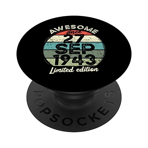 Camiseta de cumpleaños de 80 años, 27 de septiembre de 1943, 80 cumpleaños PopSockets PopGrip Intercambiable