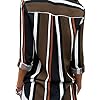 Astylish-Womens-V-Neck-Striped-Roll-up-Sleeve-Button-Down-Blouses-Top Women Casual Cuffed Long Sleeve Button up V Neck Tunic Shirts Tops Plus Size X-Large 16 18 Black