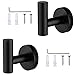 IHUIXINHE Crochets pour Serviettes Murales de Salle de Bain, 2 Crochets en Acier Inoxydable SUS 304, Cintre de Porte Robuste Fixé au mur, Armoire à Vêtements, Placard (Noir)