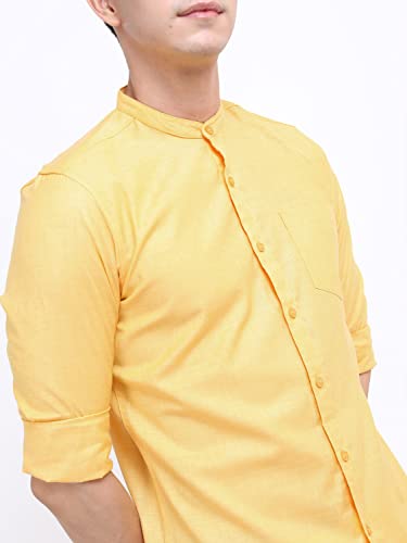 Image of KETCH Men Cotton Slim Fit Solid Full Sleeve Shirt