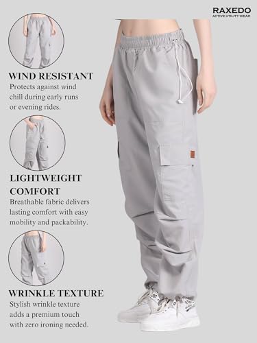 Image of Parachute Pants for Women - Water-Resistant Cargo Pants for Women | Stylish Activewear for Travel, Office, Gym, Trekking & Everyday Comfort | Korean Pants for Woman