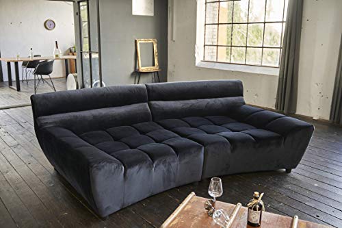 Preisvergleich Produktbild KAWOLA Big Sofa NERLA Stoff Velvet Schwarz