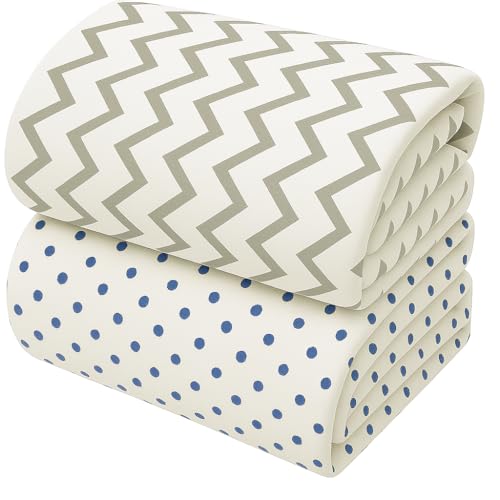 Image of Organic Cotton Muslin Pack of 2 Baby Bath Towel Cotton Cloth Premium Baby Washable, Reusable, Absorbent, Extra Soft 120 X 120 Cm Blue Dot & Grey Zig Zag