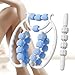 Menolana 20 Wheels Massage Roller Manual Elastic Multipurpose Portable Muscle Relaxation Roller with Massage Stick for Back Arms Thigh, Blue