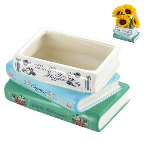 Book Vase Shaped Vase Cute for Flowers for Home Decoration Home Bedroom Office Decoration Classic Title Book