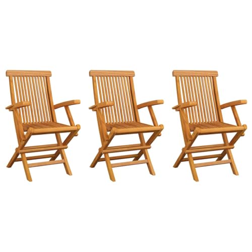 vidaXL Lot de 3 Chaises de Jardin, Fauteuil avec Accoudoirs, Sièges avec Dossier, Chaises de Patio...