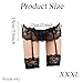 Womens Plus Size Black Lace Garter Belt Sexy Mesh Suspenders Belt with G-String 4 Strap Clip for Thigh High Stockings (XXL)