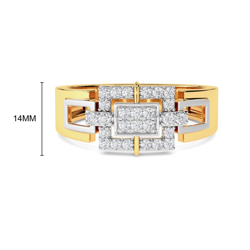 Image of KISNA 14k / 18k Real Gold & Diamond Ring | Diwali, Rakhi Rakshabandhan Gift for Brother, Husband | With Certificate of Authenticity & BIS-Hallmarked Gold Jewellery | Aiden Ring For Him